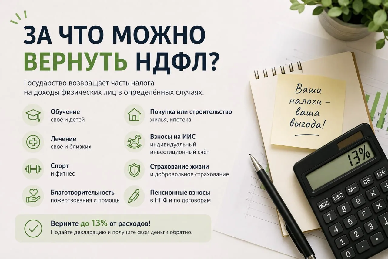 Если вы официально работаете и платите НДФЛ, часть налога можно вернуть через налоговые...