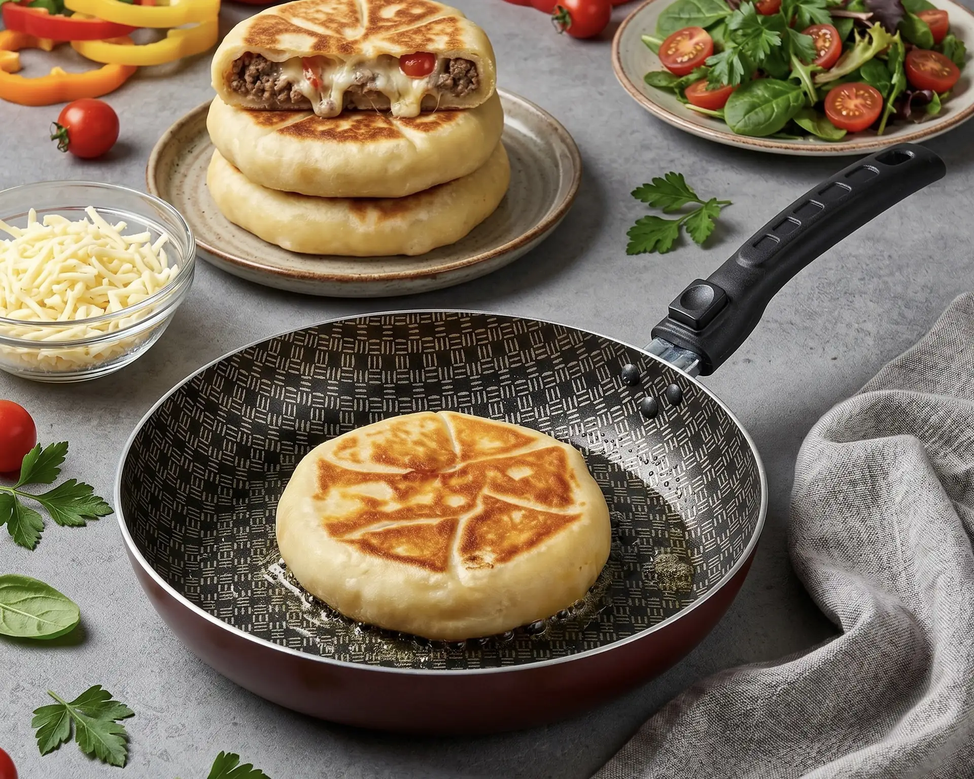 🍔 ПИРОЖКИ  С МЯСОМ НА СКОВОРОДЕ