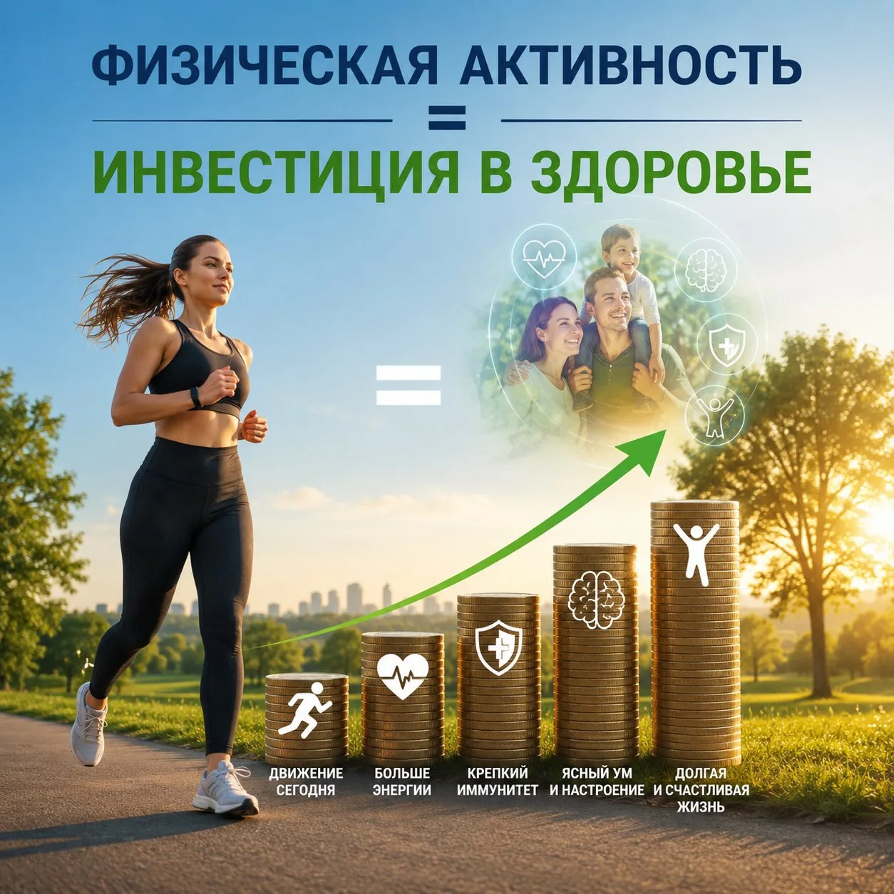 Физическая активность = инвестиция в здоровье 

Движение не обязано быть мучительным — достаточно ре
