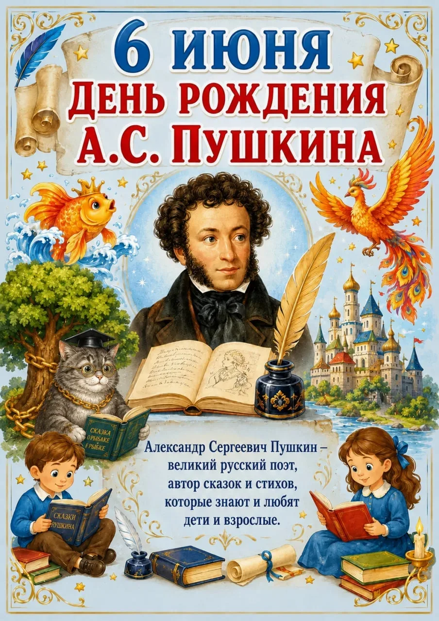 Сегодня, 6 июня, мы отмечаем не просто день рождения великого поэта, а День русского яз...