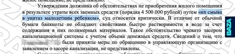 😳«Ребёнок смыл 4,5 млн рублей в унитаз». Почему суд не поверил?