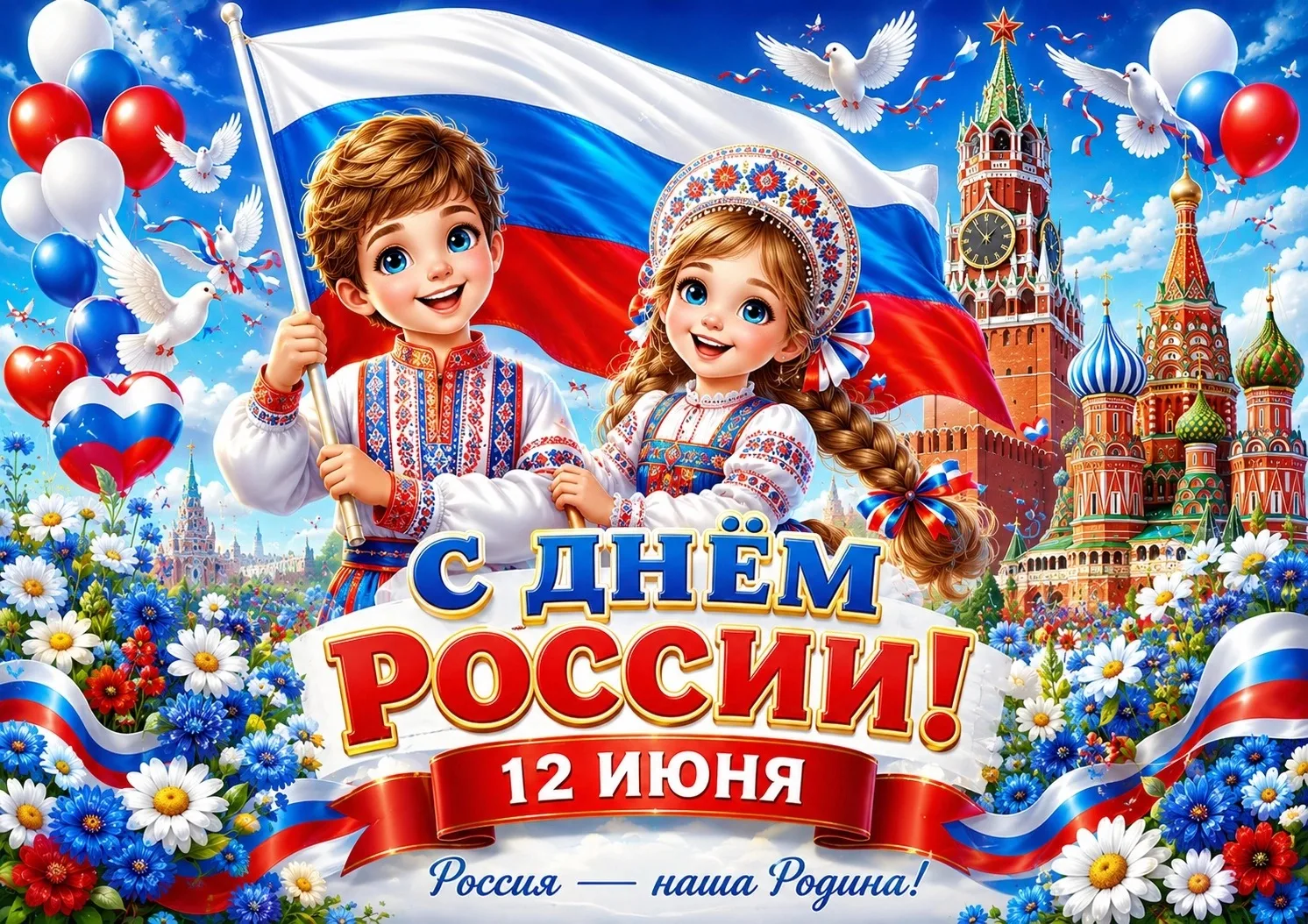 🤍💙❤️С Днём России и Днём города Уфы! 🎉 
В этот знаменательный день поздравляем наших воспитаннико