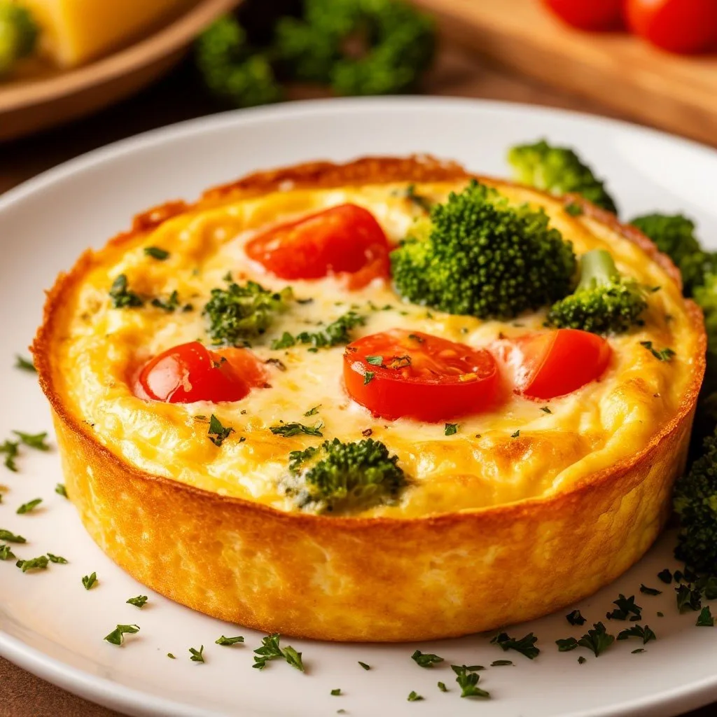 Омлет с овощами в аэрогриле 🍳  ⏱️ Время: 15 мин 🌡 Температура: 160°C 💨 Режим: Выпечка  🥣 Ингредиенты