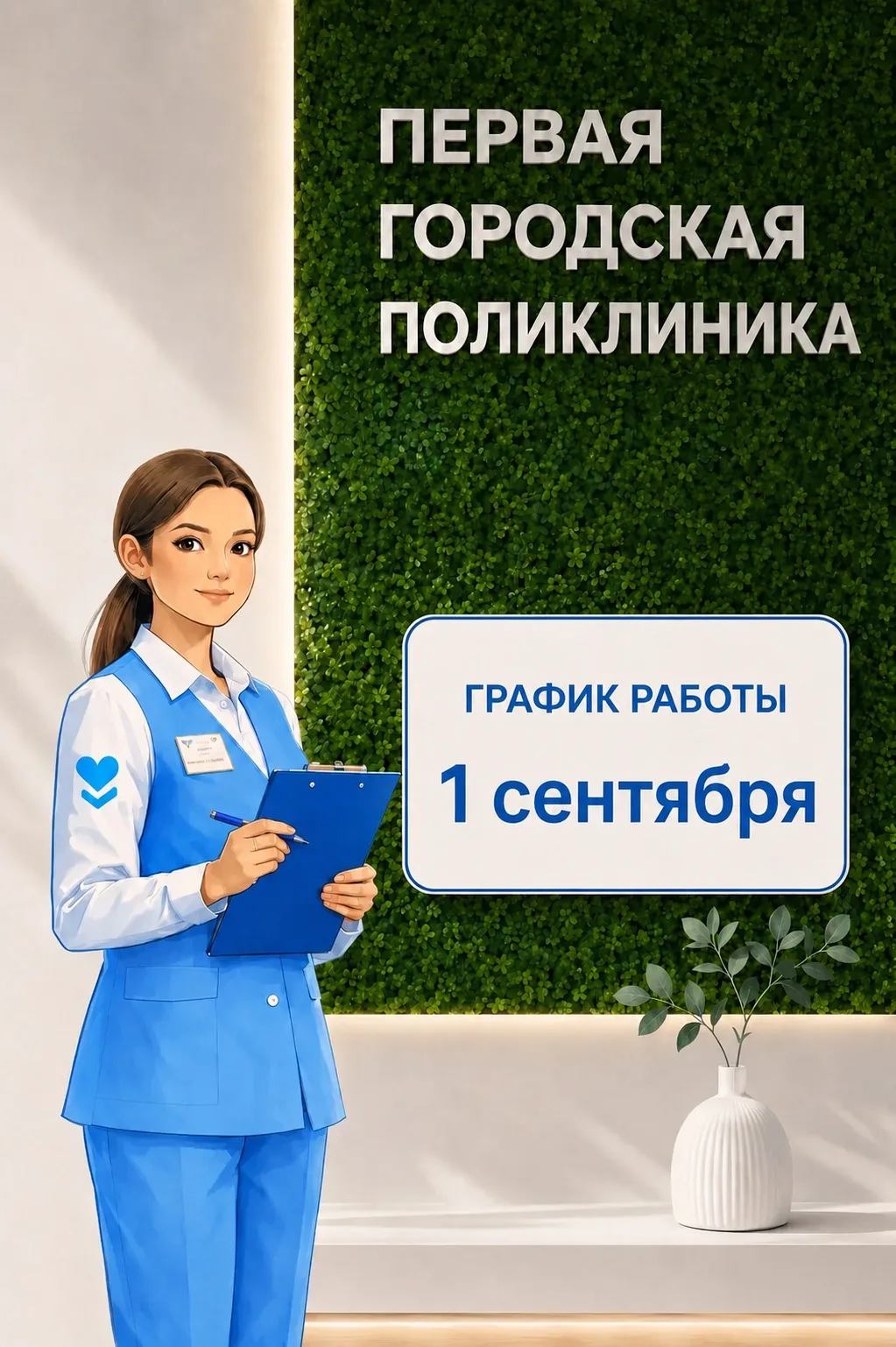 О графике работы ГБУЗ "Городская поликлиника №1" г.о. Нальчик 01.09.2026 г.