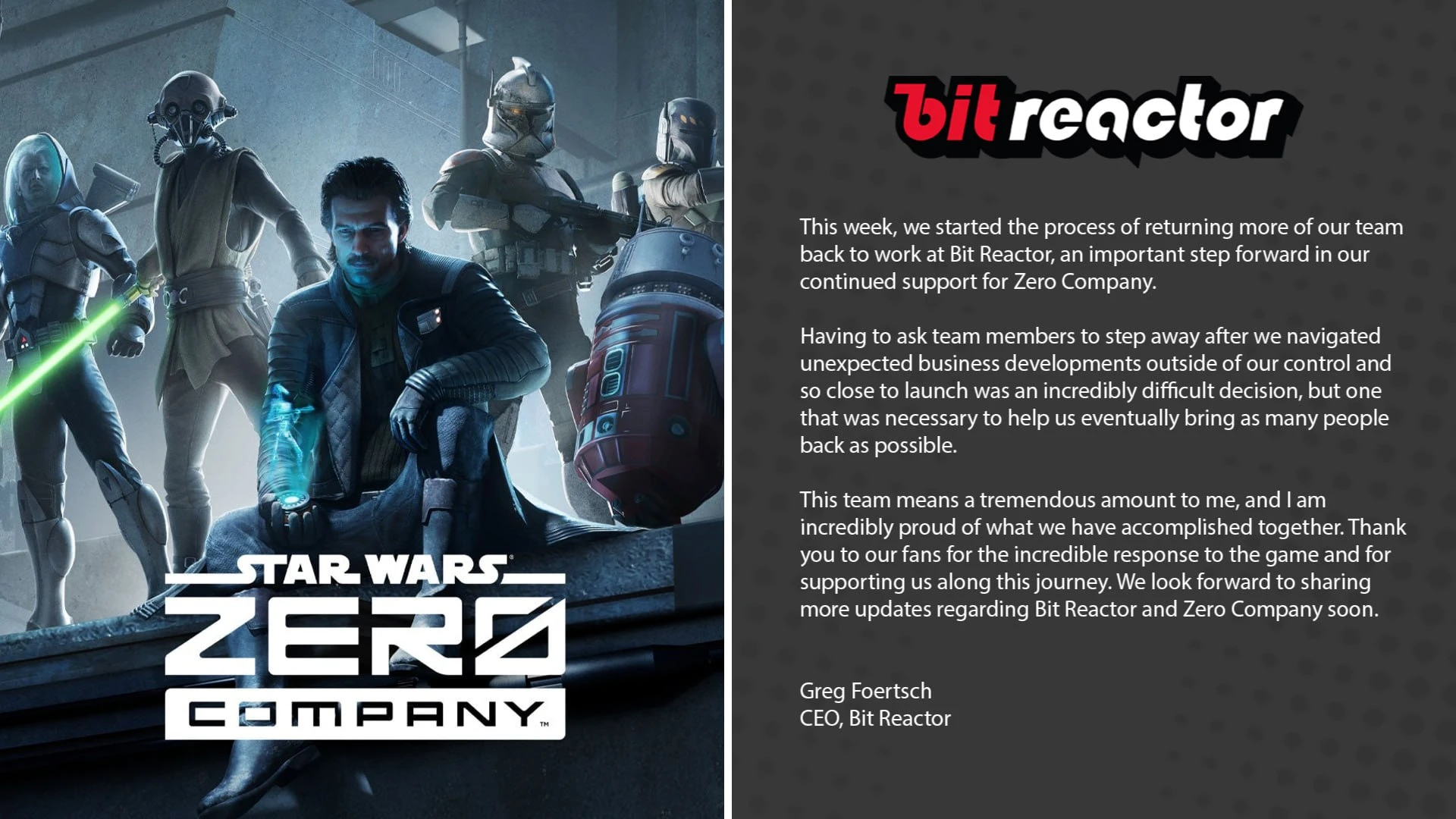 Разработчиков Star Wars Zero Company начали возвращать из неоплачиваемого отпуска