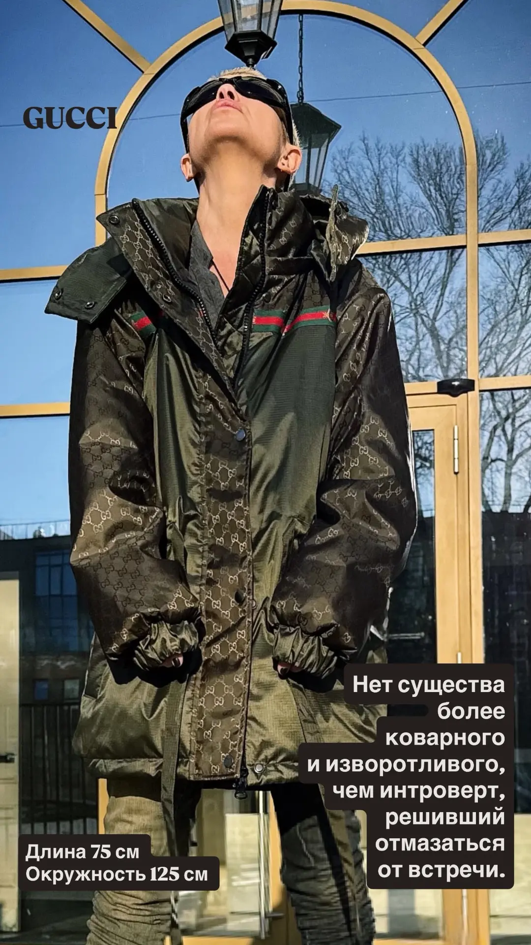 Жаккард GUCCI. 
Демисезонный.
Водоотталкивающий 
Ветрозащитный 

На плюсовую погоду и до минус 5 гра