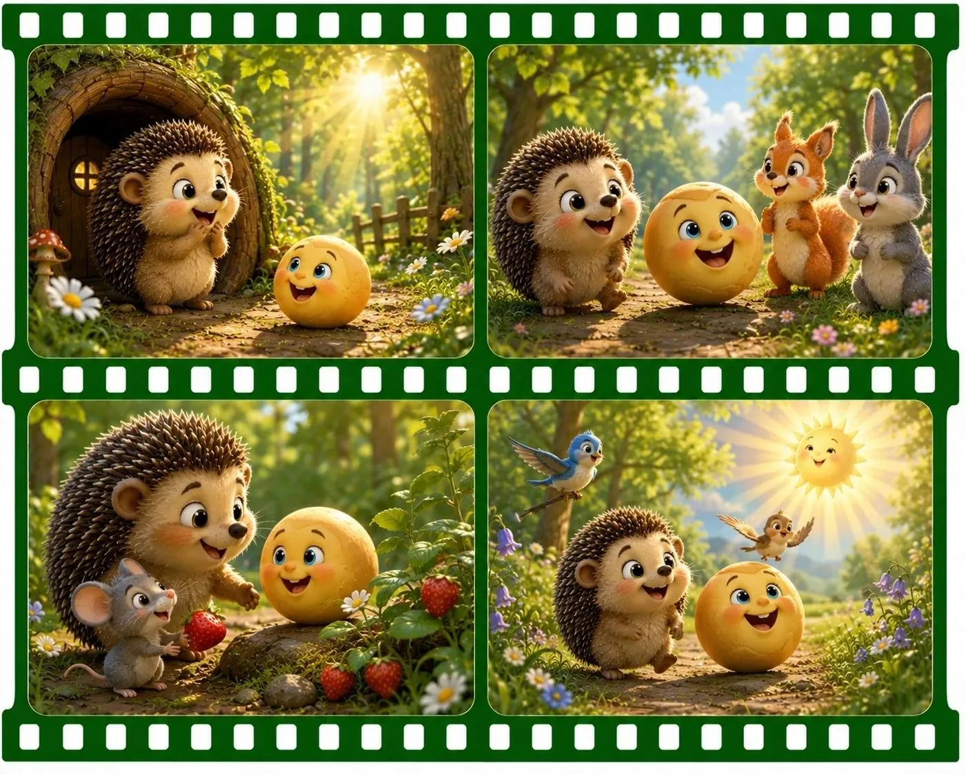 🦔🌞 Утренняя мини-сказка «Ёжик и Колобок»