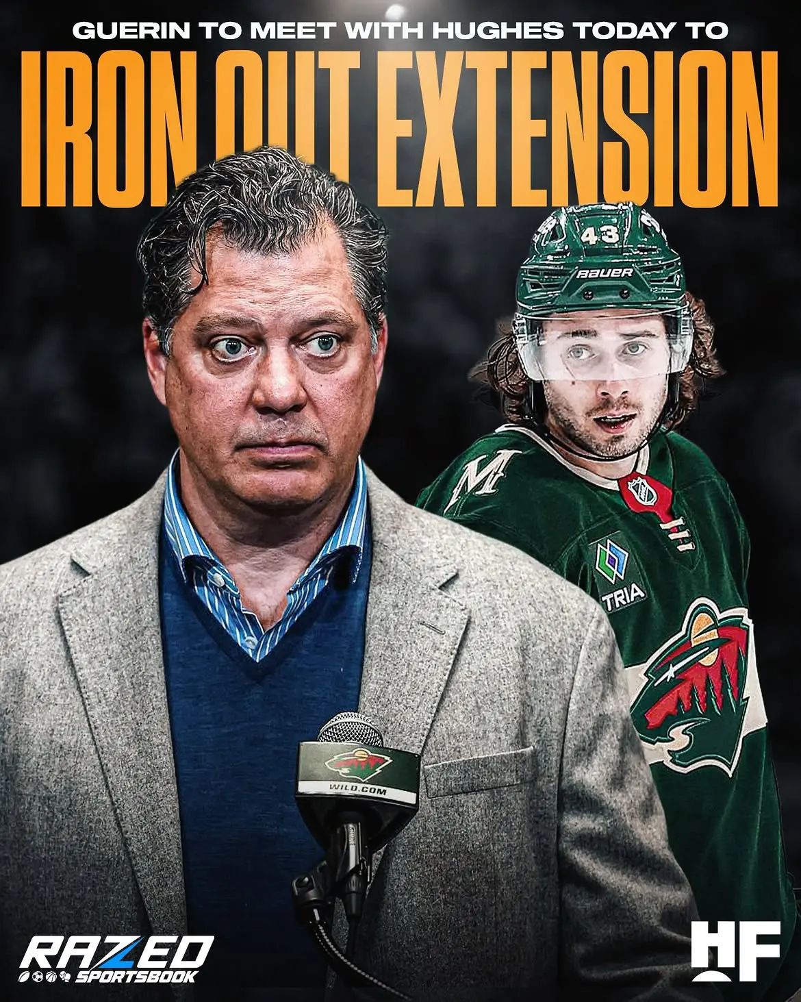 Генеральный директор Minnesota Wild Билл Герин сегодня встречался с Куинном Хьюзом и его лагерем в М