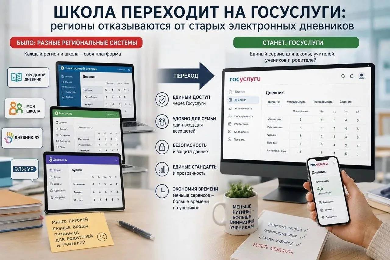 Привычный электронный дневник могут отключить: школы постепенно переводят на единые гос...