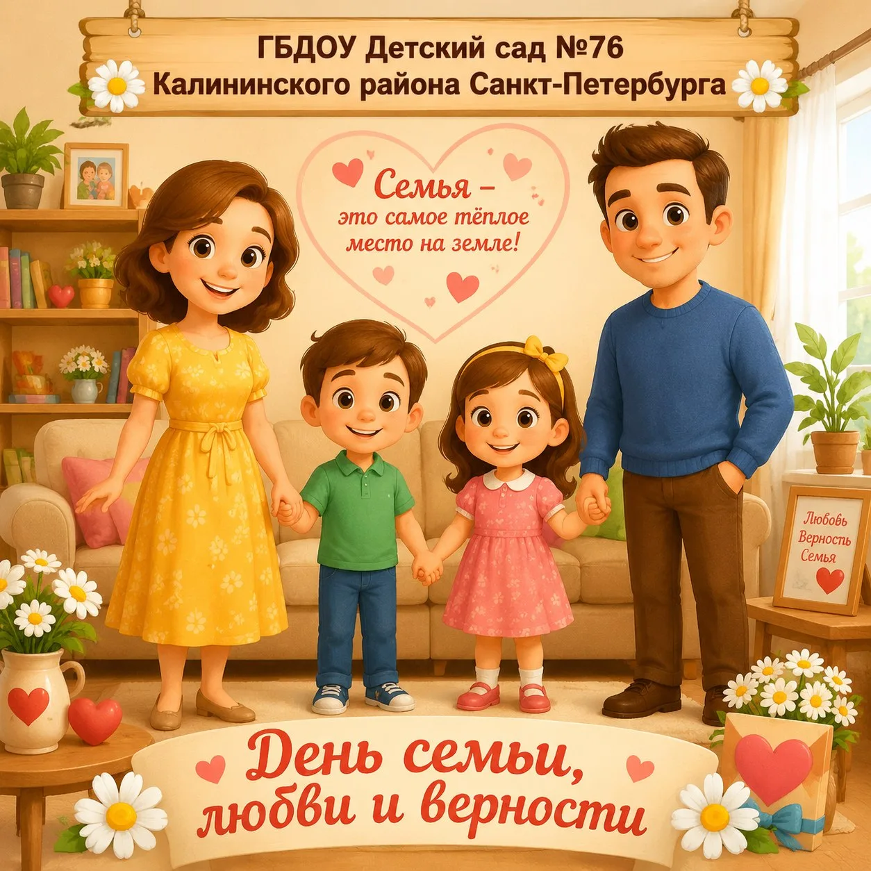 👨‍👩‍👧‍👦С Днём семьи, любви и верности!

🫶Семья — это самое главное слово в жизни каждого ребенк