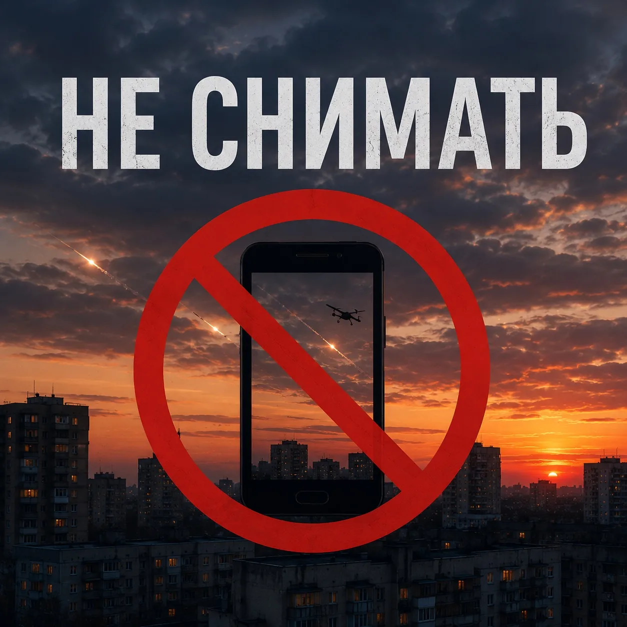 Не публикуйте видео и фотографии работы ПВО, пролета беспилотников и мест происшествий.