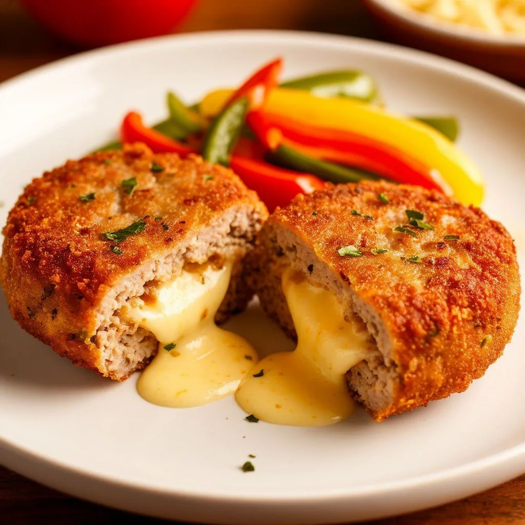 **Котлеты с сырной начинкой в аэрогриле** 🧀🥩