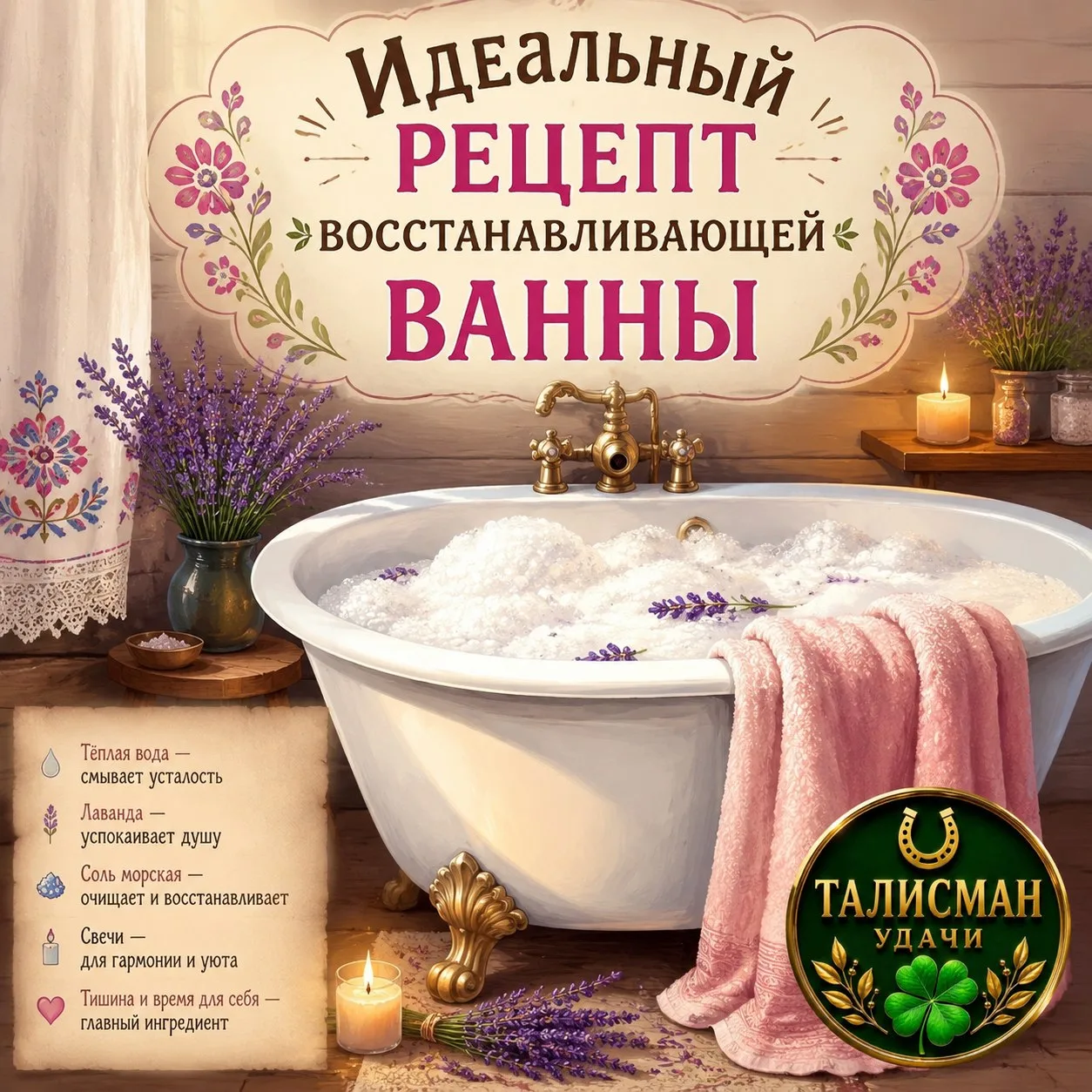 Идеальный рецепт восстанавливающей ванны 🛀