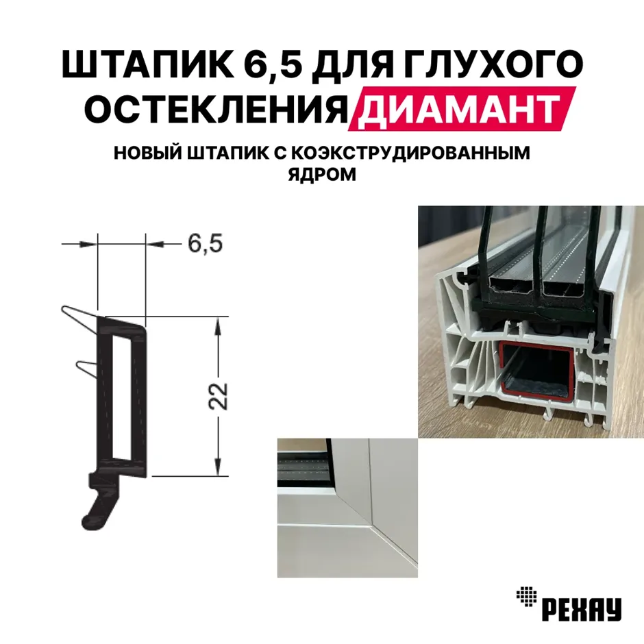 А мы к вам снова с новинкой! Представляем вам новый штапик с черным уплотнением для глу...