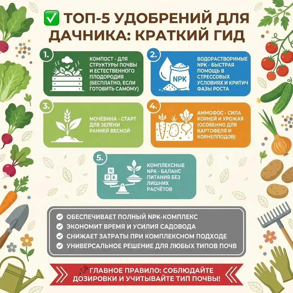 ✅ ТОП‑5 удобрений для дачника: краткий гид
