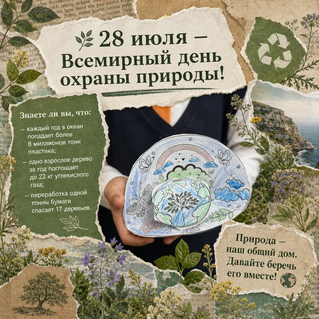 🌱 28 июля - Всемирный день охраны природы 🌱

Природа дарит нам чистый воздух, воду, пищу и красоту