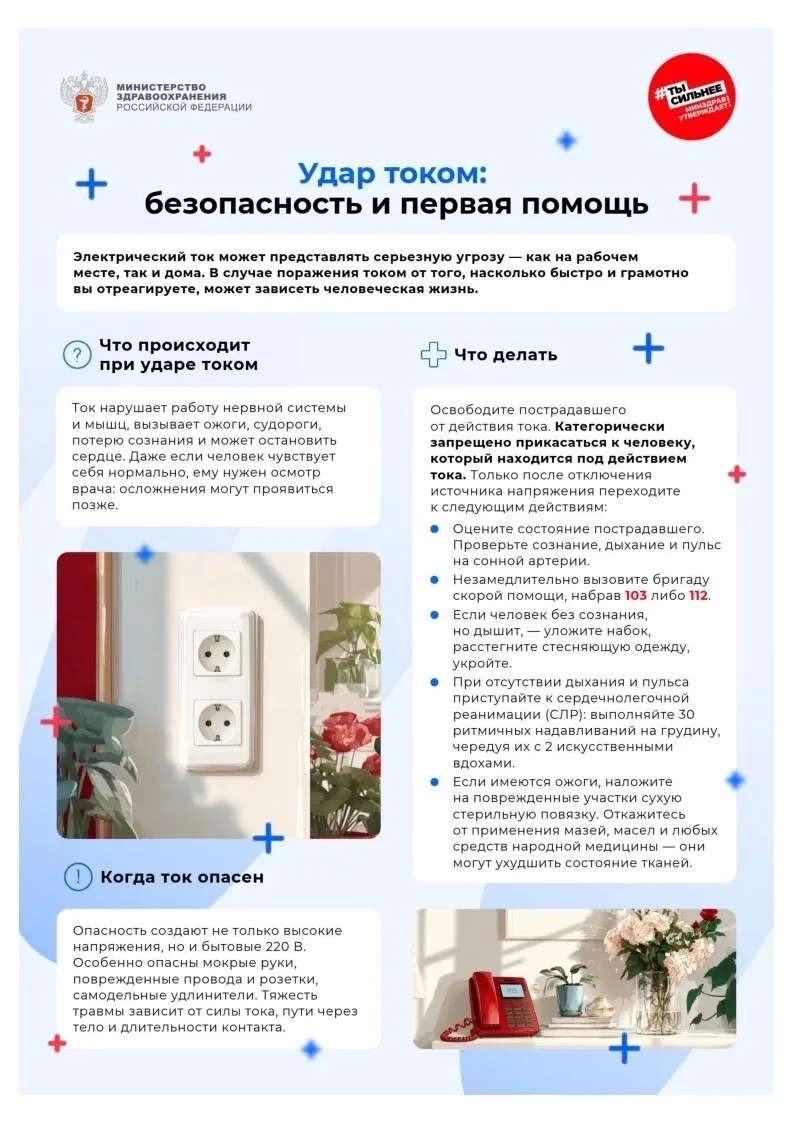 🚨 Удар током: что делать?