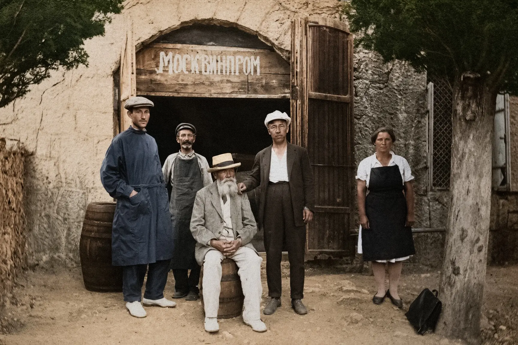 У входа в винный подвал. Крым, Ялта, 1928 год.