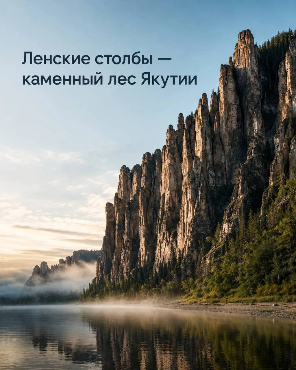 «Интересные факты» ✅

Ленские столбы — каменный лес, который появился задолго до людей. 🏔️

На бере