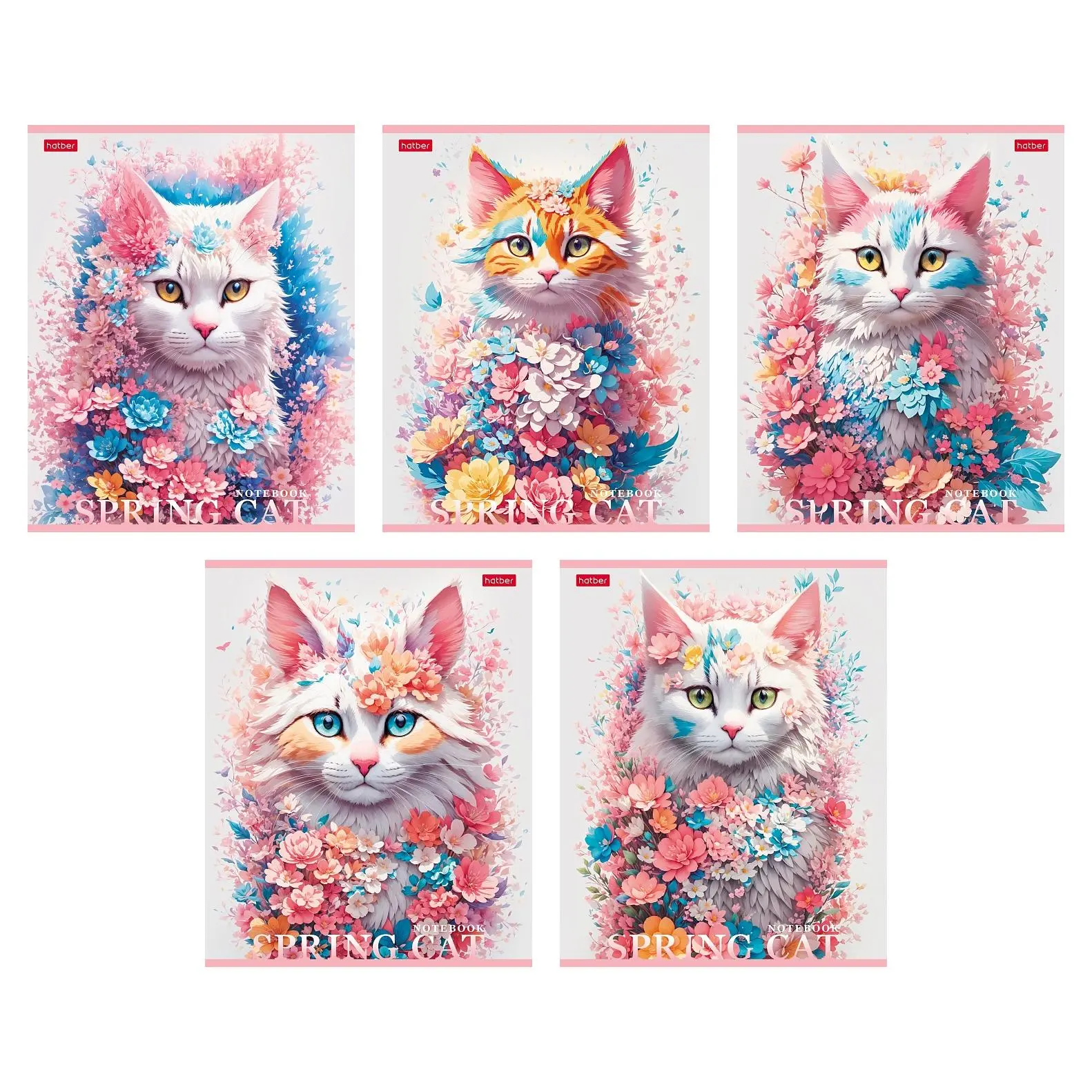 Тетрадь 48л кл. "Spring cat" скругл.углы 65гр ассо