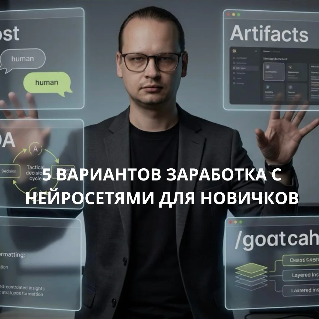 🚀 5  вариантов заработка с нейросетями для новичков

Многим кажется, что зарабатывать с нейросетями