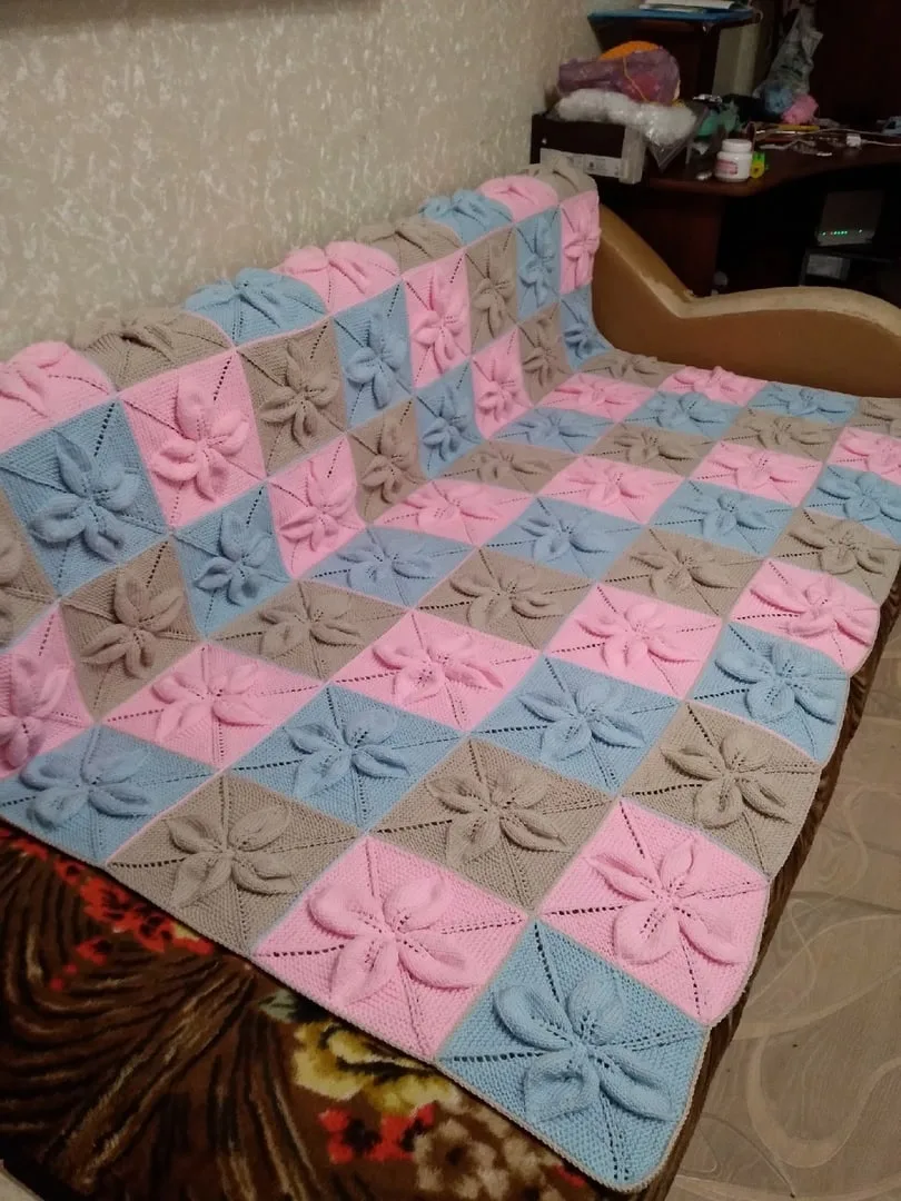 Я справилась с этой работой. Плед 130 на 180. Наталья Клокова ❤️