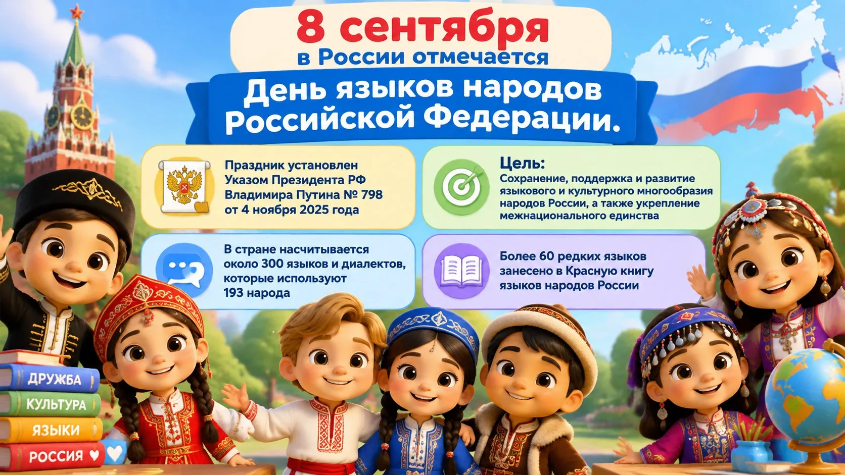 Друзья, 8 сентября мы отмечаем День языков народов России. 🇷🇺