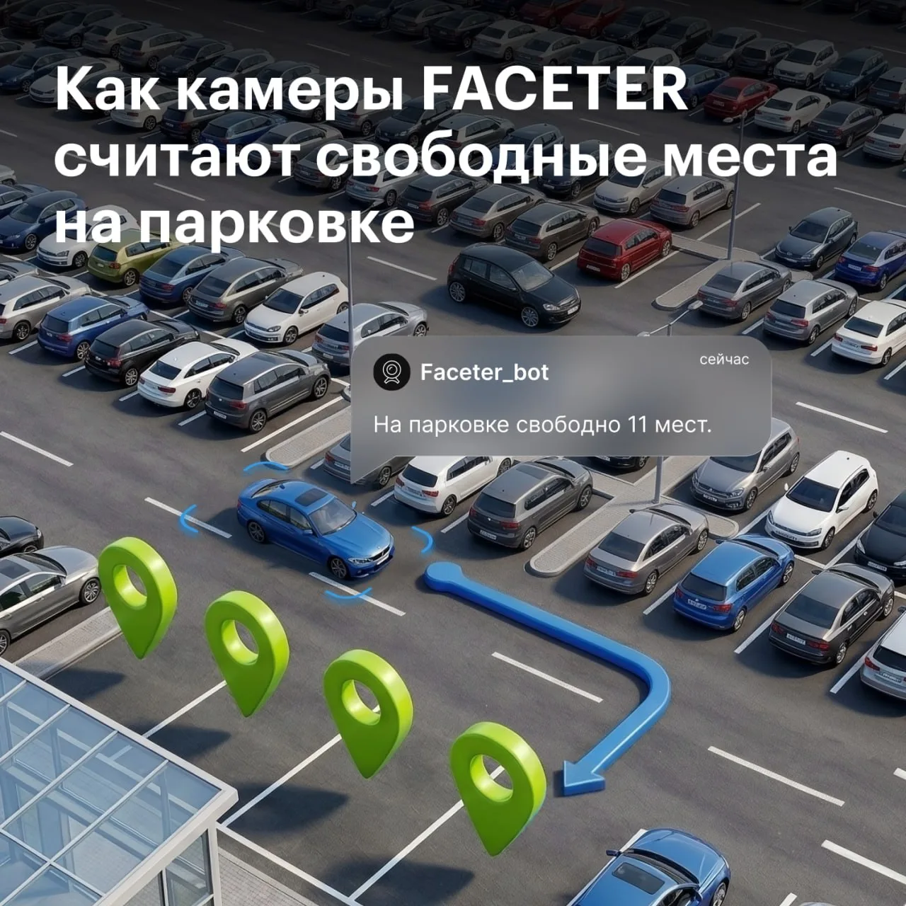 Как камеры Faceter считают свободные места на парковке

Знакомая ситуация: парковка большая, а сколь