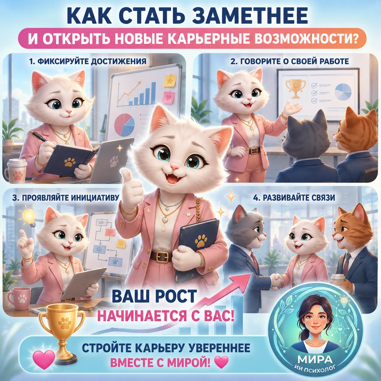 💪🌟 Как стать заметнее и открыть новые карьерные возможности?

Хорошая работа важна, но для роста н
