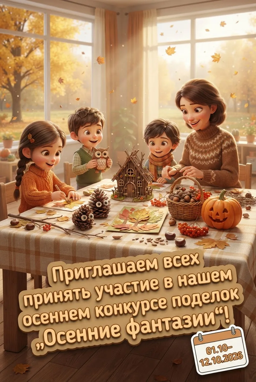 🍁 Осенний конкурс «Осенние фантазии» — творим всей семьёй! ✨