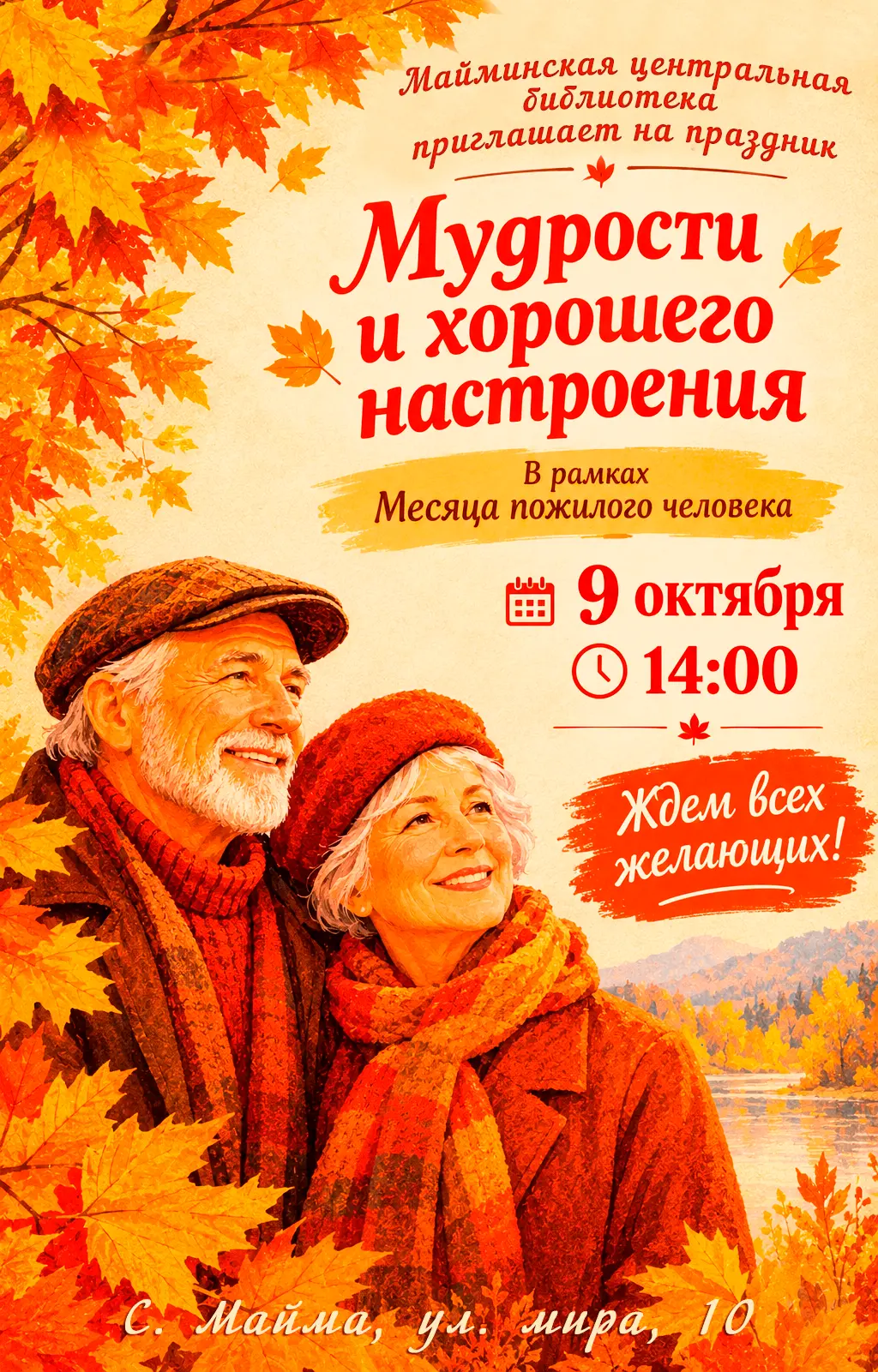 🍂 Приглашаем в библиотеку на праздничную программу! 🎉