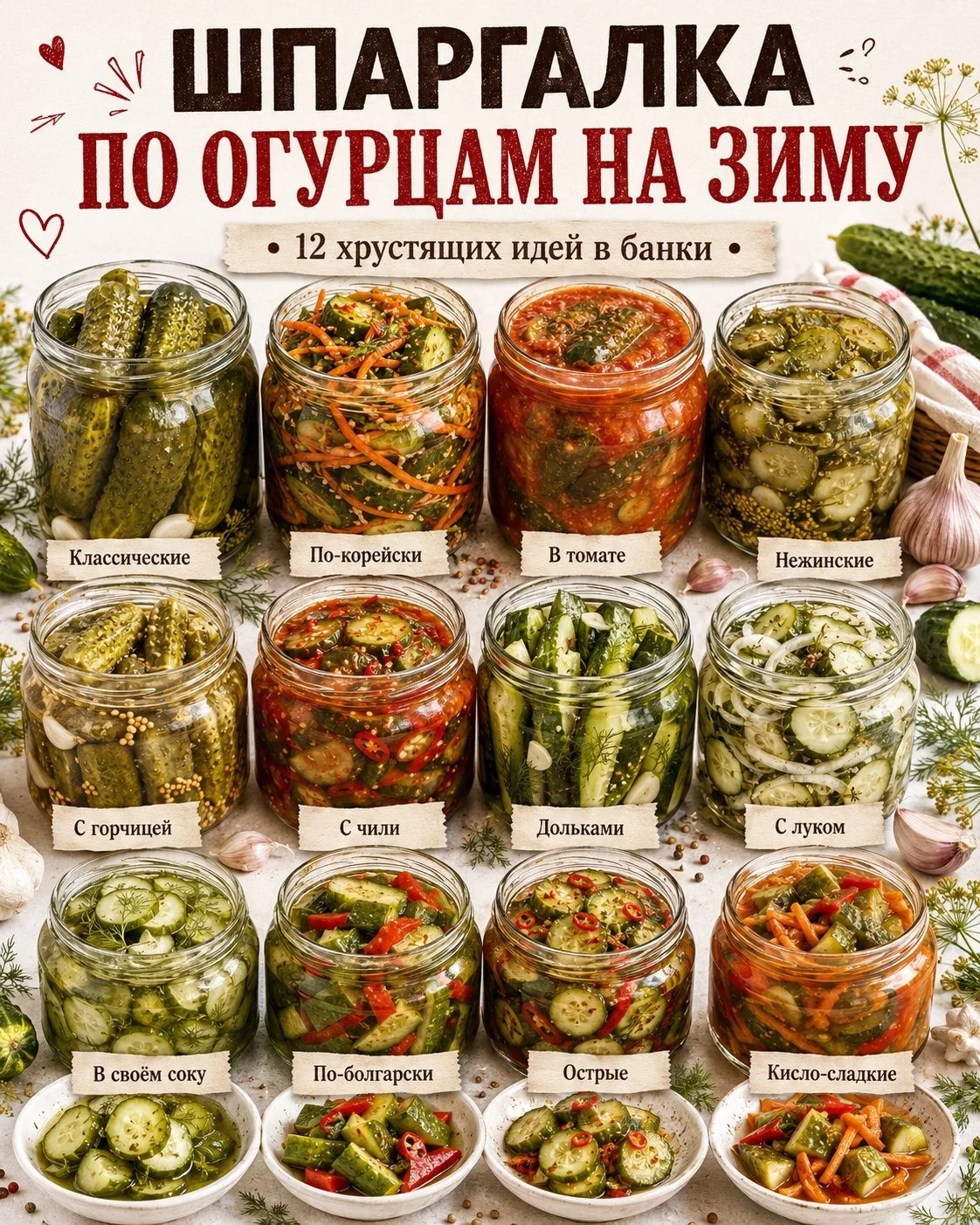 🥒Шпаргалка по огурцам на зиму

Ставьте 👍, если пост полезен

Лайфхаки | Подписаться