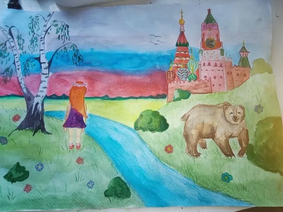 Божкова Ульяна, ученица 6 класса "А", приняла участие в акции "Рисуй, Россия!"