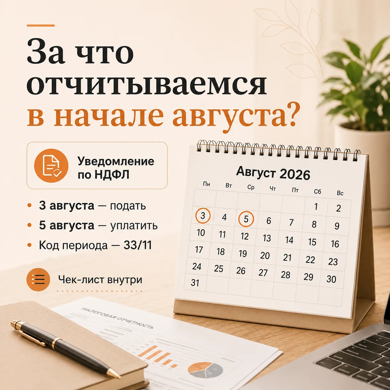 За что отчитываемся в начале августа?