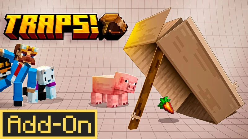 Add-on "Traps!" Minecraft встречается с безумием в... Ловушках! В этом дополнении вас ждут культовые