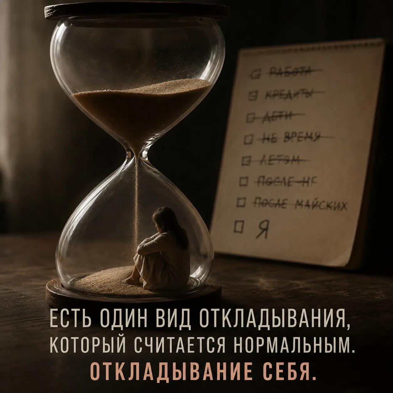 Есть один вид откладывания, который почему-то считается нормальным: откладывание себя.