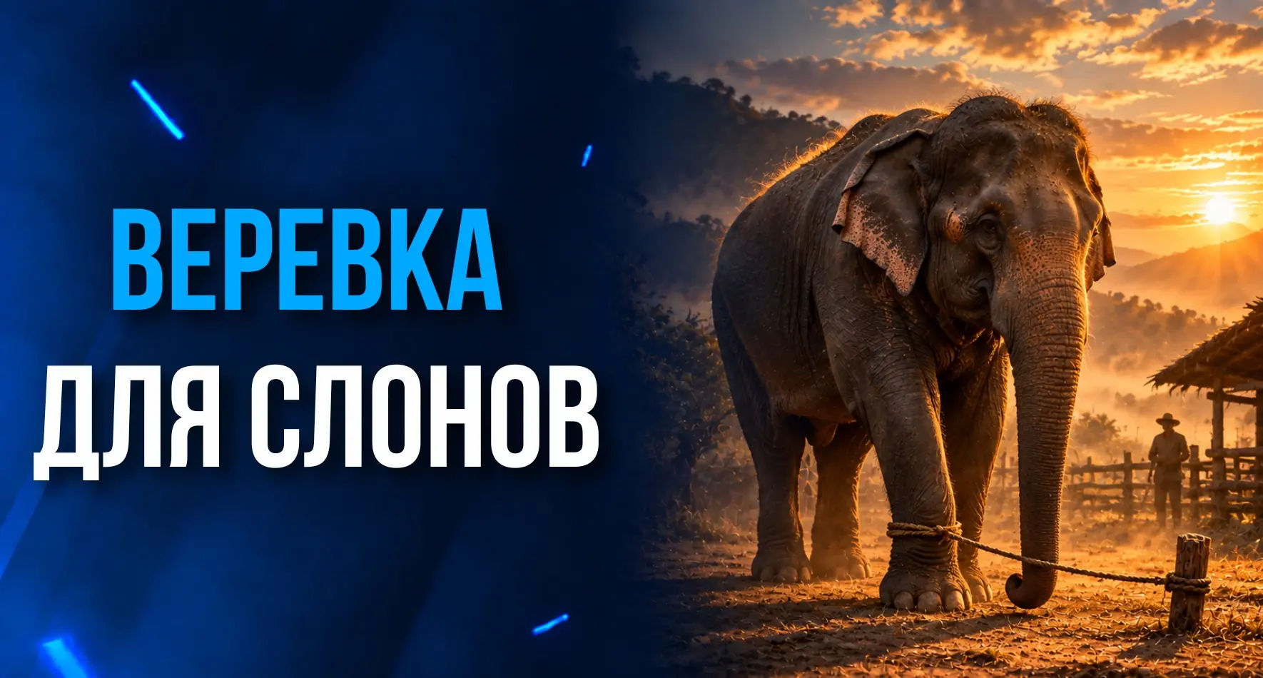 Когда человек проходил мимо слонов, он вдруг остановился, озадаченный тем, что этих огр...