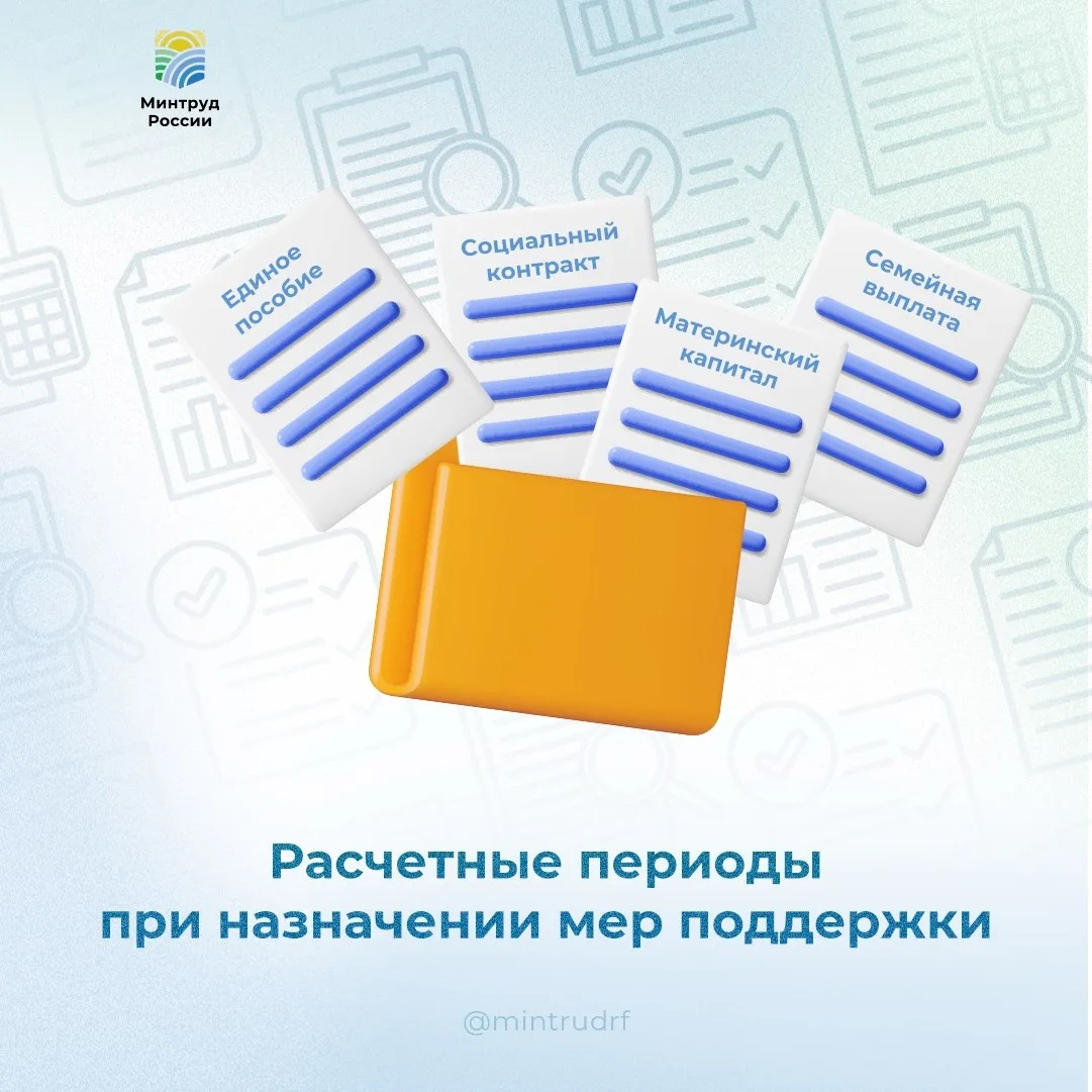 Минтруд России (VK)

За какой период учитывают доходы при назначении мер поддержки?

📌 Единое пособ