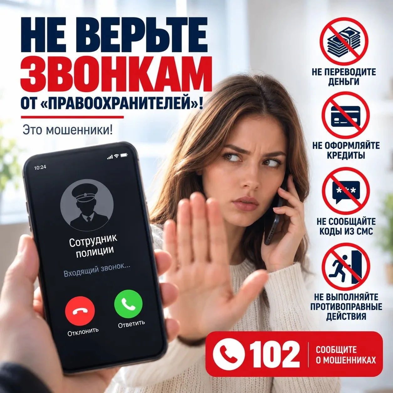 🚨 Полиция Крыма предупреждает: не выполняйте указания незнакомцев по телефону