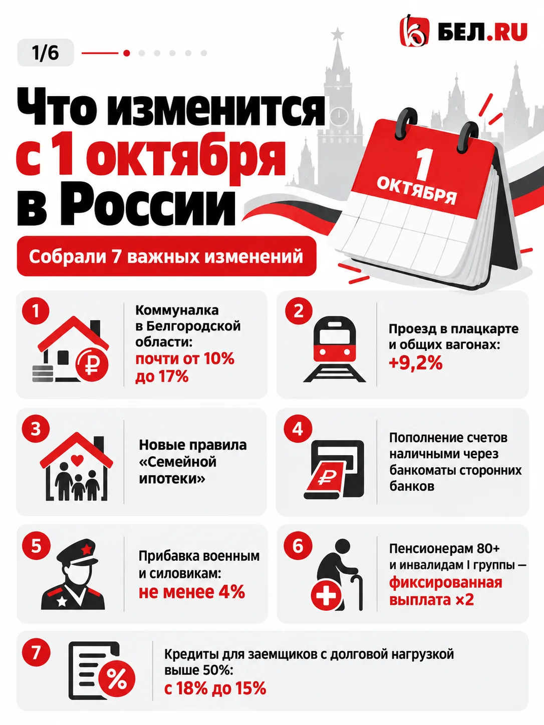 Что изменится с 1 октября в России: собрали важную информацию в одном посте.