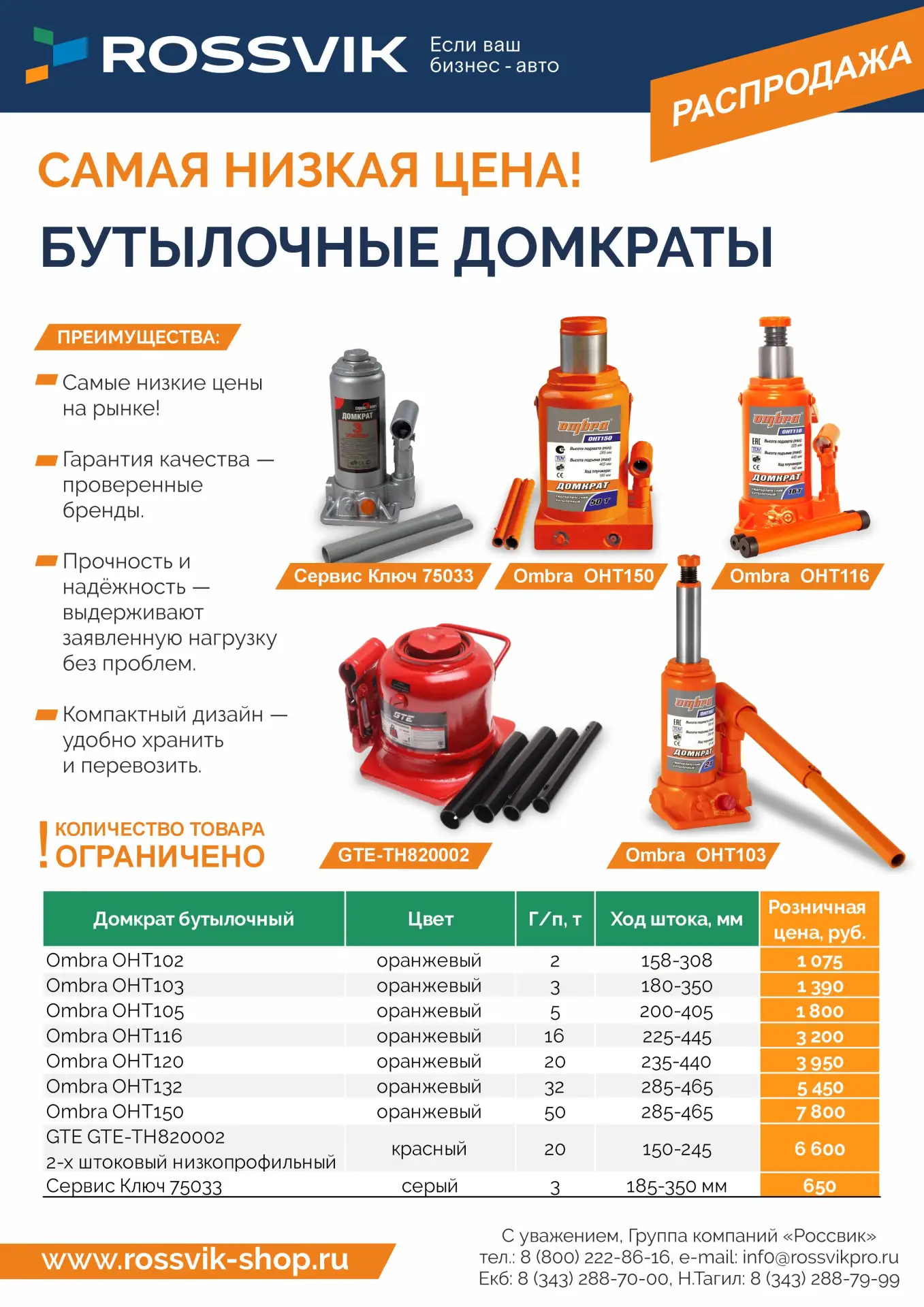 Домкраты поднимают, а цены опускаются: распродажа бутылочных домкратов уже началась! ‼️