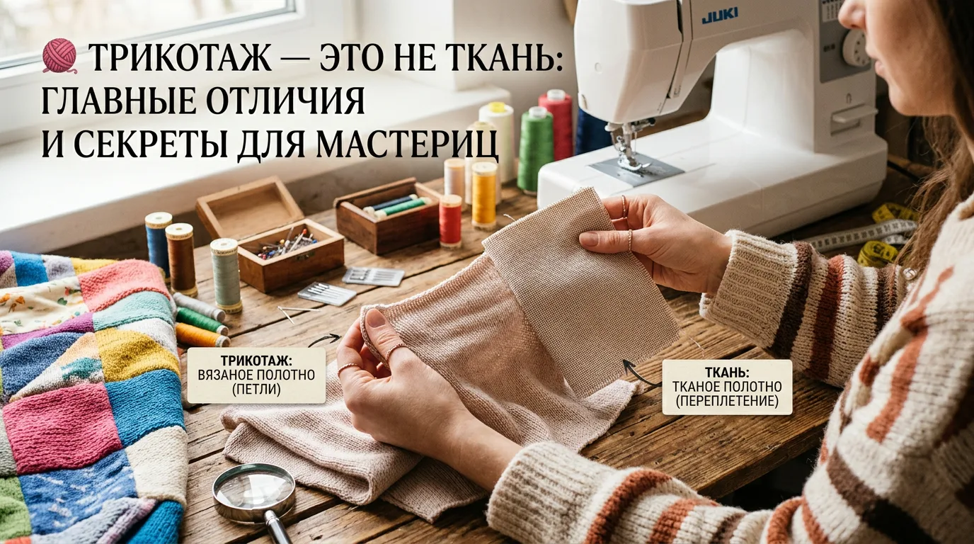 🧶 Трикотаж — это не ткань: главные отличия и секреты вязаного полотна