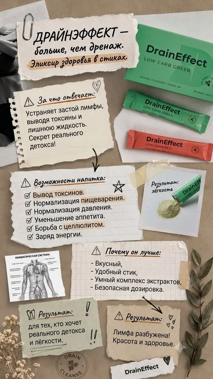 Что вы можете почувствовать при курсовом приеме DRAINEFFECT? (Многие отмечают уже в пер...