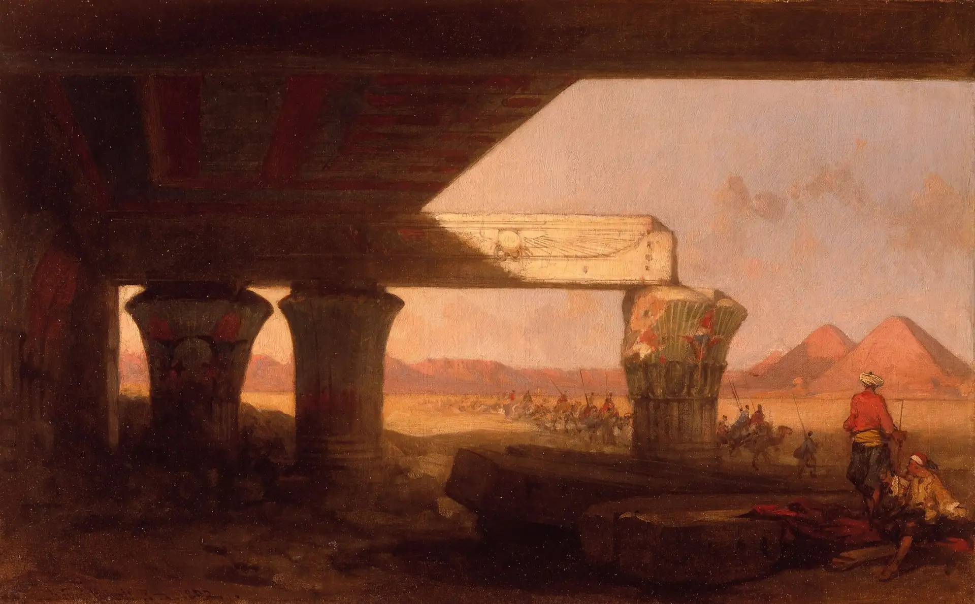 "Египетский пейзаж с видом на пирамиды вдали". Худ. Дэвид Робертс, 1862. Denver Art Mus...