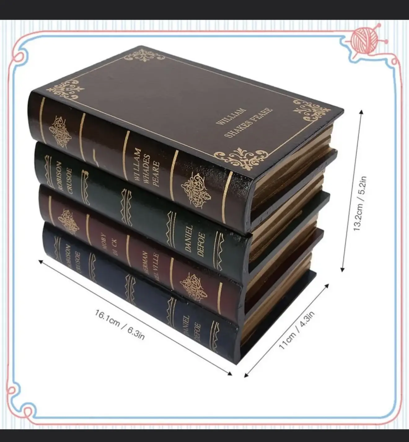 Шкатулка для хранения в форме книг.