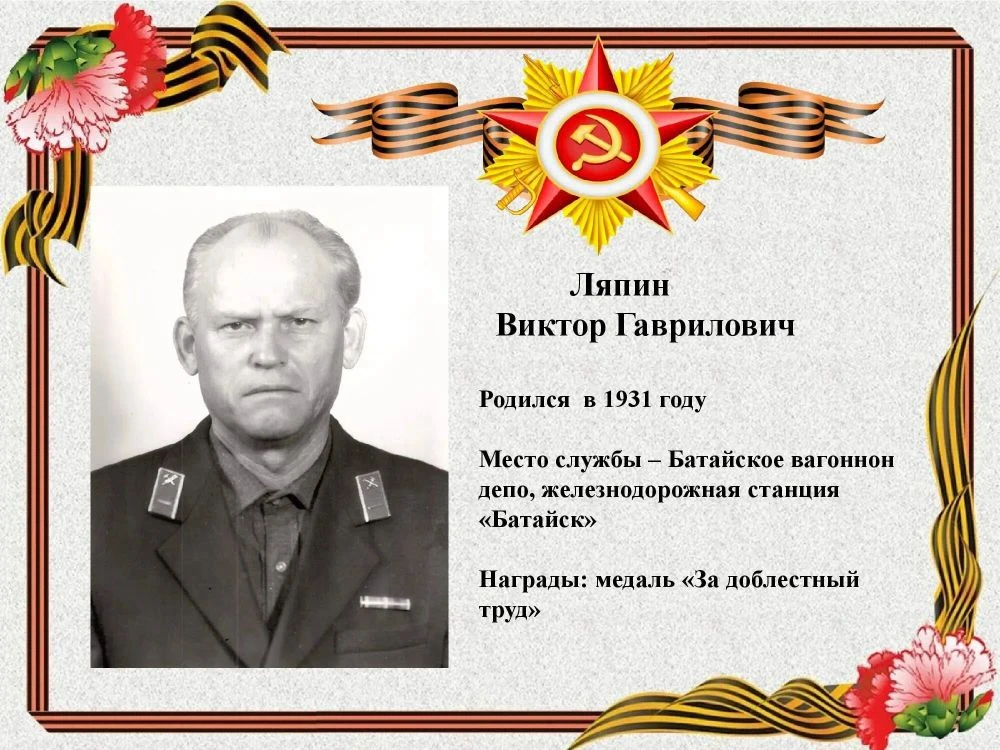 Акция "Лица Победы" о наших батайчанах-участниках Великой Отечественной войны.