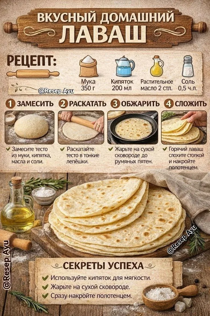 🫓 Вкусный домашний лаваш