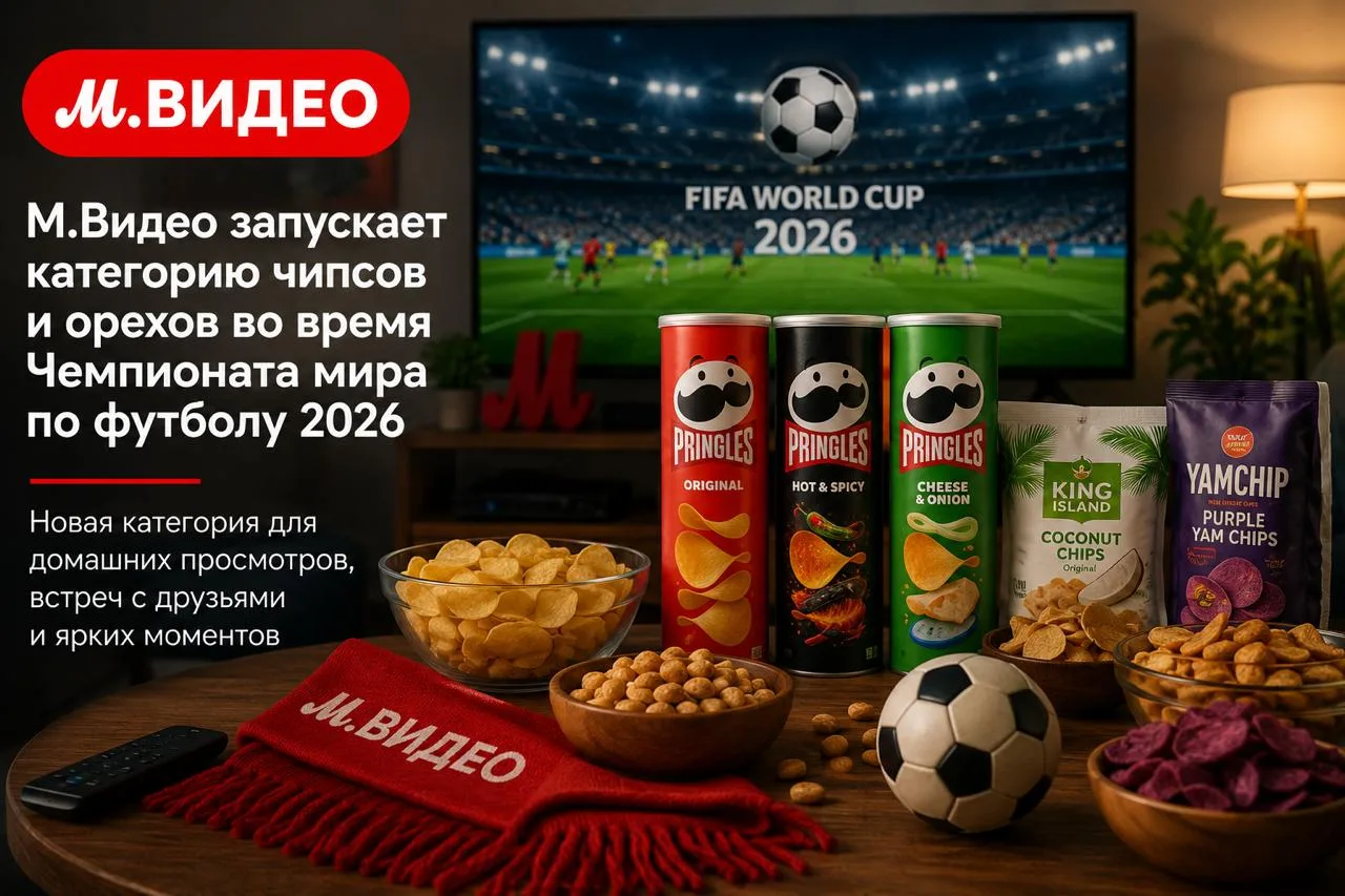 ⚽️🥜 М.Видео запускает категорию чипсов и орехов во время Чемпионата мира по футболу 2026

🌴 Среди 