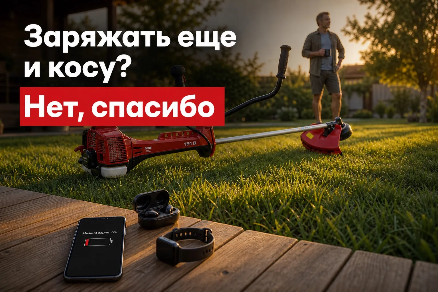 Заряжать ещё и косу? Нет, спасибо.

2026 год. Телефон заряжаем каждый день. Часы заряжаем. Наушники 