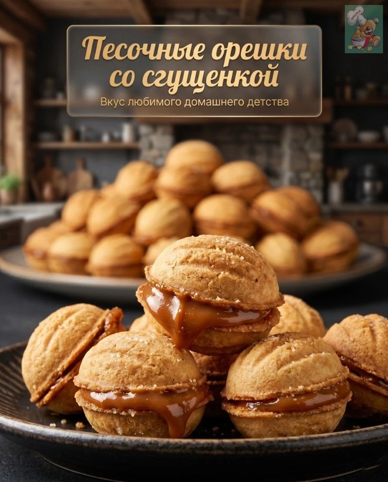 Песочные ОРЕШКИ со сгущенкой